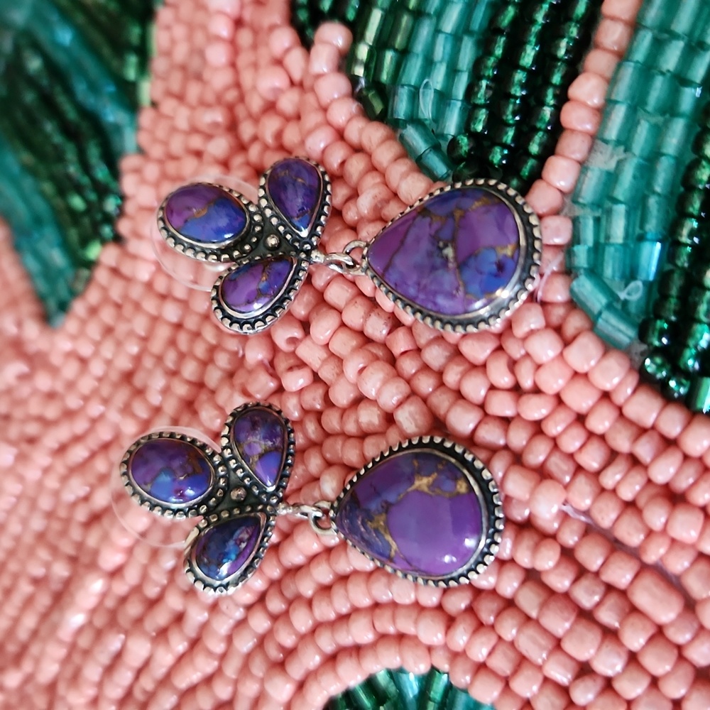 Mojave purple turquoise earrings